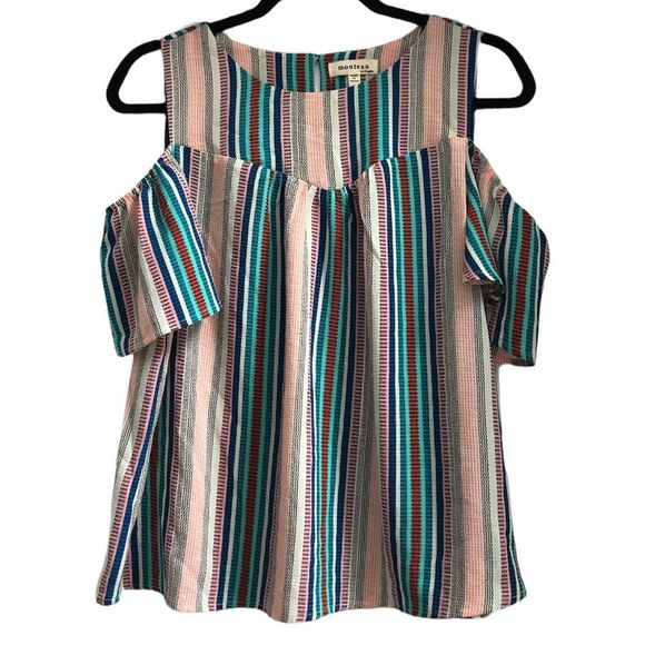 Monteau Tops - Colorful Striped Top